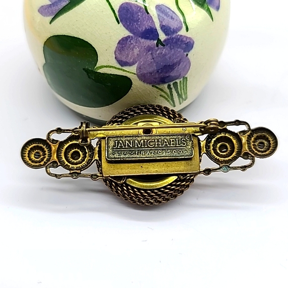 Jan Michaels of San Francisco Tigers Eye & Bronze Rotors Steampunk Brooch! - Picture 7 of 10